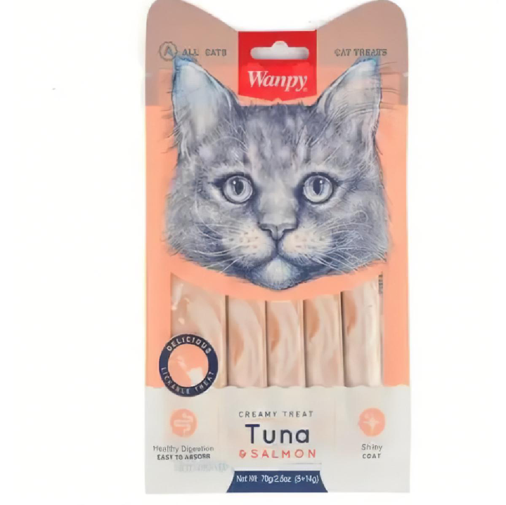 Wanpy Creamy Lickable Treats
 For Cat Tuna Salmon