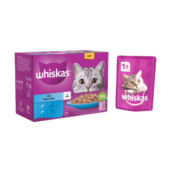 Whiskas 1+ Year Fish Favourites in Jelly 
Pouches 85 gm