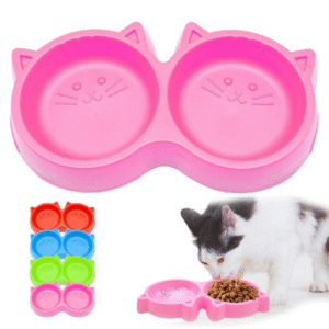 Cat Face double  Food bowl For Cats